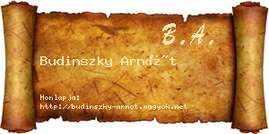 Budinszky Arnót névjegykártya